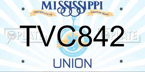 TVC842 Mississippi License Plate