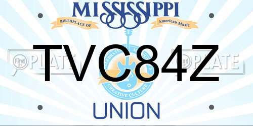 TVC84Z Mississippi License Plate
