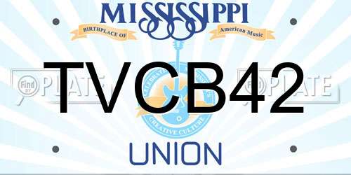 TVCB42 Mississippi License Plate