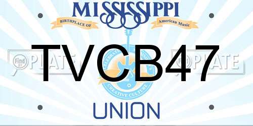 TVCB47 Mississippi License Plate