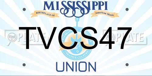 TVCS47 Mississippi License Plate