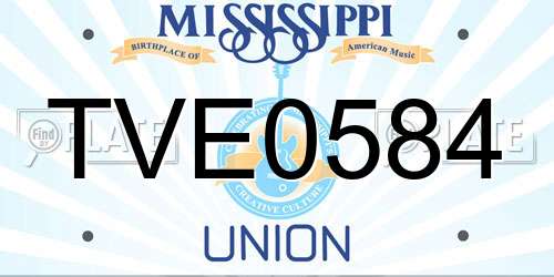 TVE0584 Mississippi License Plate