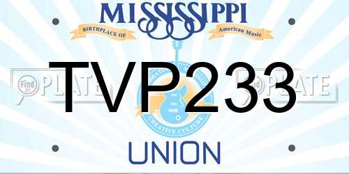 TVP233 Mississippi License Plate