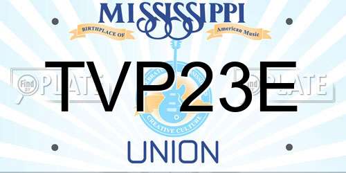 TVP23E Mississippi License Plate