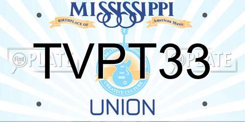 TVPT33 Mississippi License Plate