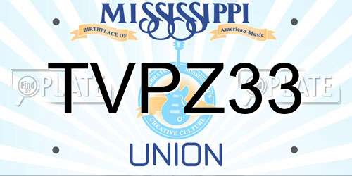 TVPZ33 Mississippi License Plate