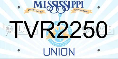 TVR2250 Mississippi License Plate