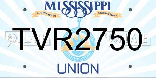 TVR2750 Mississippi License Plate