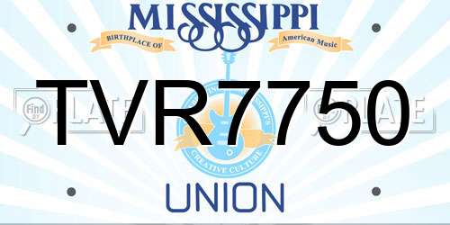 TVR7750 Mississippi License Plate