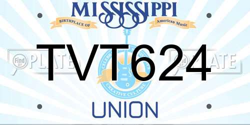 TVT624 Mississippi License Plate