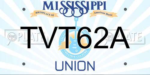 TVT62A Mississippi License Plate