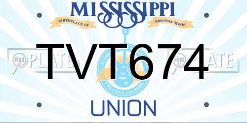 TVT674 Mississippi License Plate
