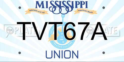 TVT67A Mississippi License Plate
