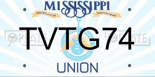 TVTG74 Mississippi License Plate