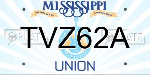 TVZ62A Mississippi License Plate