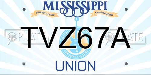 TVZ67A Mississippi License Plate