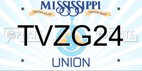 TVZG24 Mississippi License Plate
