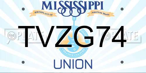 TVZG74 Mississippi License Plate