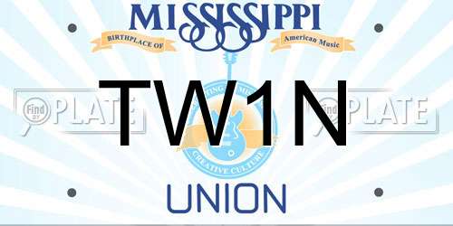 TW1N Mississippi License Plate