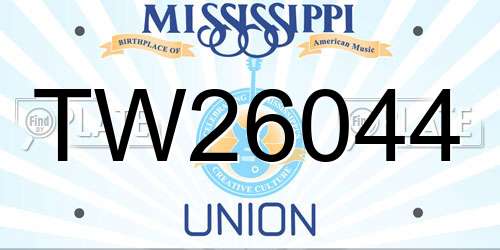 TW26044 Mississippi License Plate