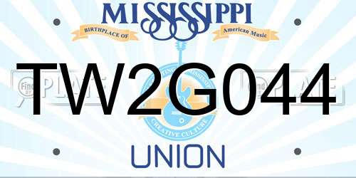 TW2G044 Mississippi License Plate