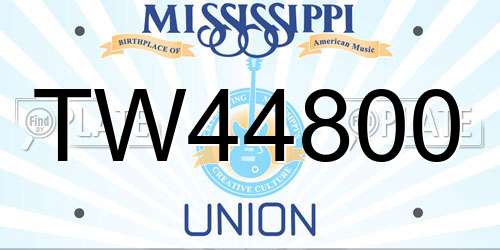 TW44800 Mississippi License Plate