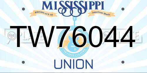 TW76044 Mississippi License Plate