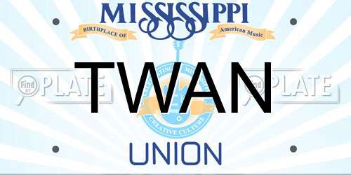 TWAN Mississippi License Plate