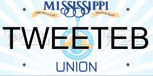 TWEETEB Mississippi License Plate