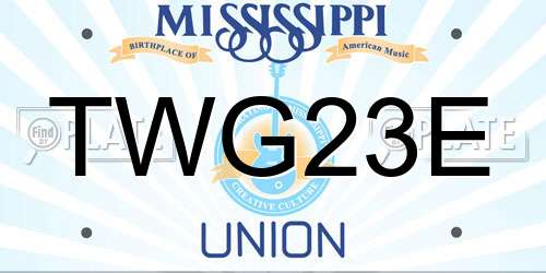 TWG23E Mississippi License Plate
