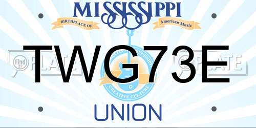 TWG73E Mississippi License Plate