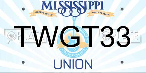 TWGT33 Mississippi License Plate