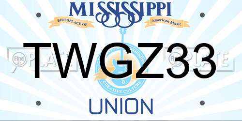 TWGZ33 Mississippi License Plate
