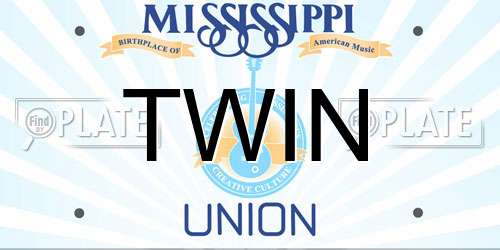 TWIN Mississippi License Plate