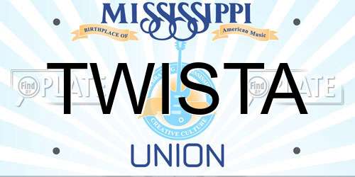 TWISTA Mississippi License Plate