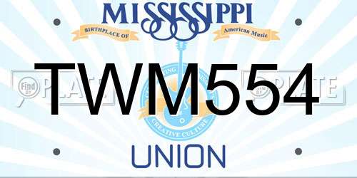 TWM554 Mississippi License Plate