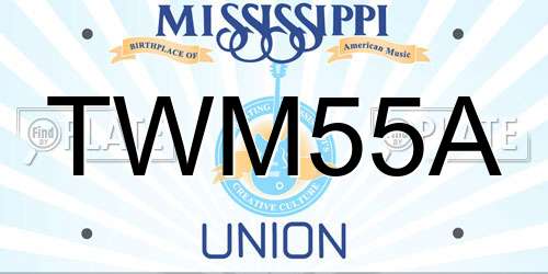 TWM55A Mississippi License Plate