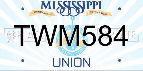 TWM584 Mississippi License Plate