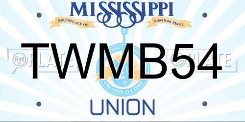 TWMB54 Mississippi License Plate