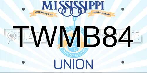 TWMB84 Mississippi License Plate