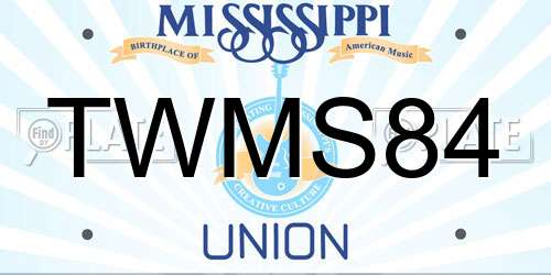 TWMS84 Mississippi License Plate