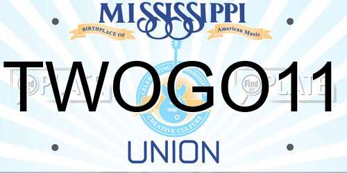 TWOGO11 Mississippi License Plate