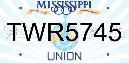 TWR5745 Mississippi License Plate