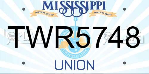 TWR5748 Mississippi License Plate