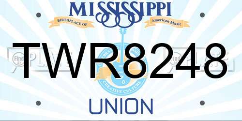 TWR8248 Mississippi License Plate