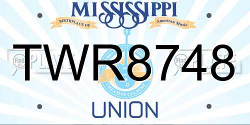 TWR8748 Mississippi License Plate