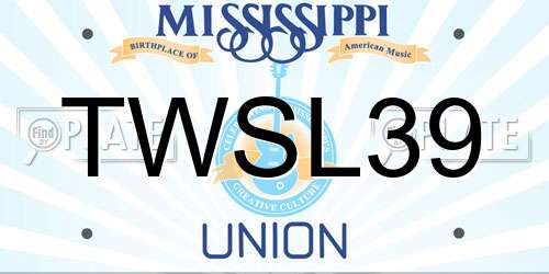 TWSL39 Mississippi License Plate