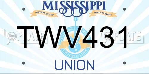 TWV431 Mississippi License Plate