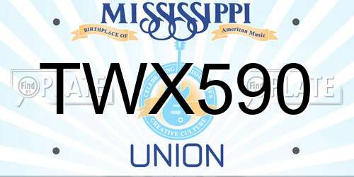 TWX590 Mississippi License Plate