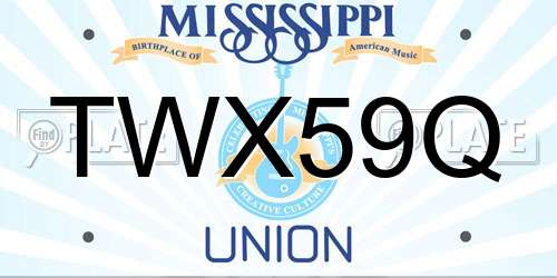 TWX59Q Mississippi License Plate